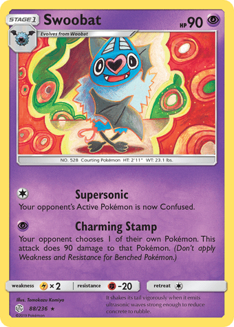 Swoobat Cosmic Eclipse Pokemon Card