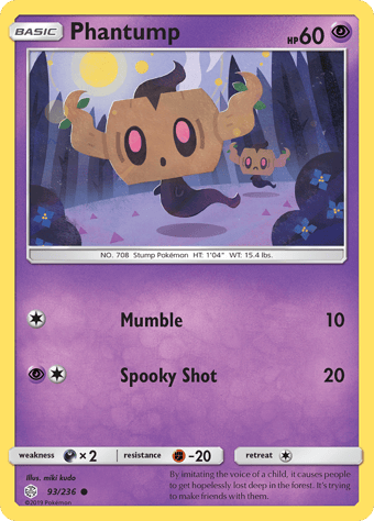 Phantump Cosmic Eclipse Pokemon Card
