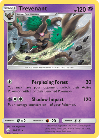 Trevenant Cosmic Eclipse Pokemon Card