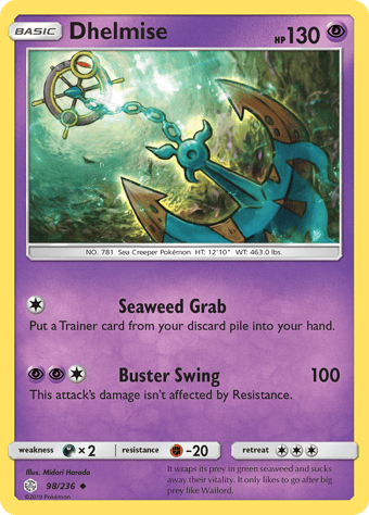 Dhelmise Cosmic Eclipse Pokemon Card