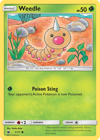Weedle Crimson Invasion Pokemon Card