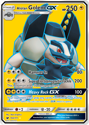 Alolan Golem-GX Crimson Invasion Pokemon Card