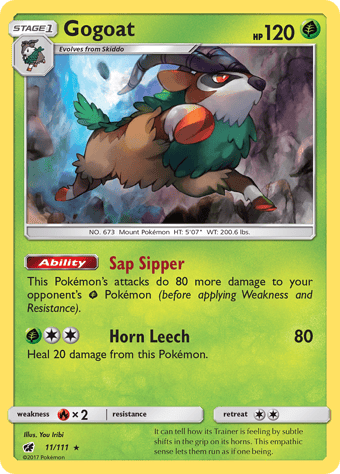 Gogoat Crimson Invasion Pokemon Card