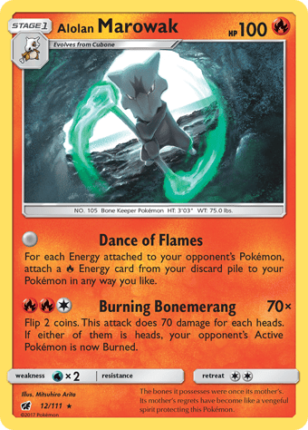 Alolan Marowak Crimson Invasion Pokemon Card