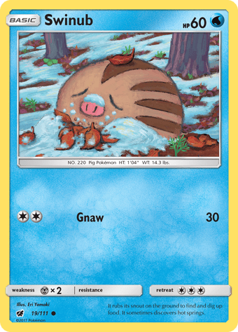 Swinub Crimson Invasion Pokemon Card