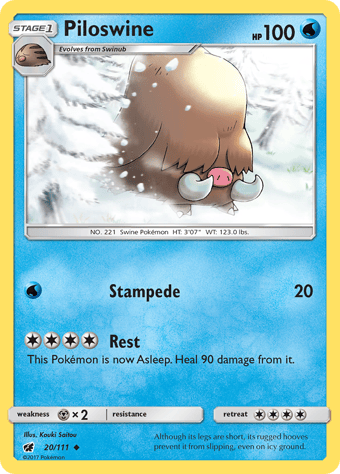 Piloswine Crimson Invasion Pokemon Card
