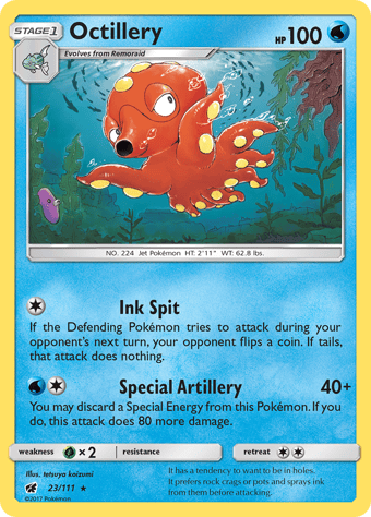 Octillery Crimson Invasion Pokemon Card
