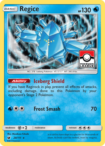 Regice Crimson Invasion Pokemon Card