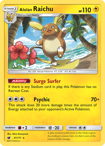 Alolan Raichu Crimson Invasion Pokemon Card