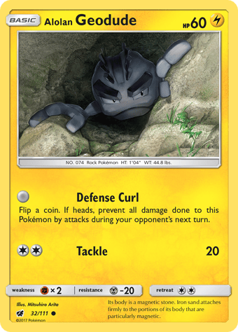 Alolan Geodude Crimson Invasion Pokemon Card