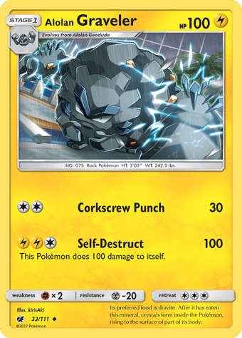 Alolan Graveler Crimson Invasion Pokemon Card