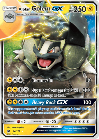 Alolan Golem-GX Crimson Invasion Pokemon Card