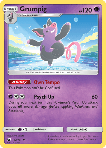 Grumpig Crimson Invasion Pokemon Card