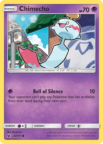 Chimecho Crimson Invasion Pokemon Card