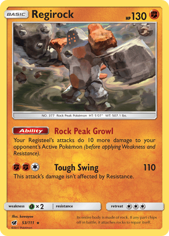 Regirock Crimson Invasion Pokemon Card