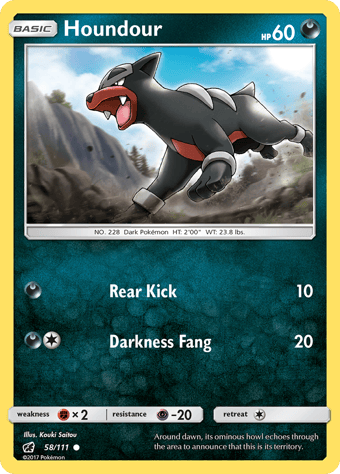 Houndour Crimson Invasion Pokemon Card