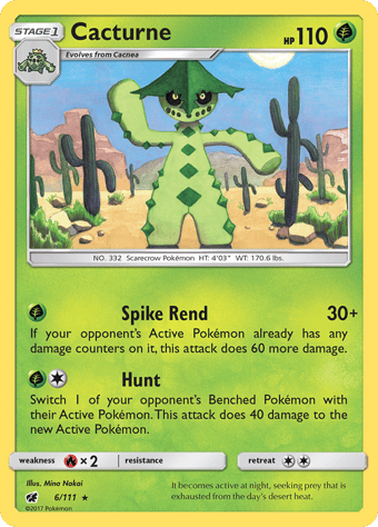 Cacturne Crimson Invasion Pokemon Card