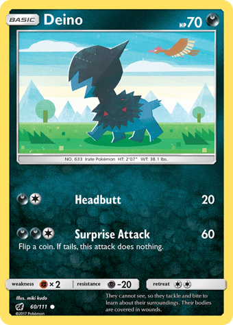 Deino Crimson Invasion Pokemon Card