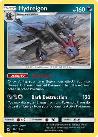 Hydreigon Crimson Invasion Pokemon Card