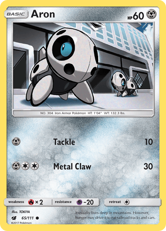 Aron Crimson Invasion Pokemon Card