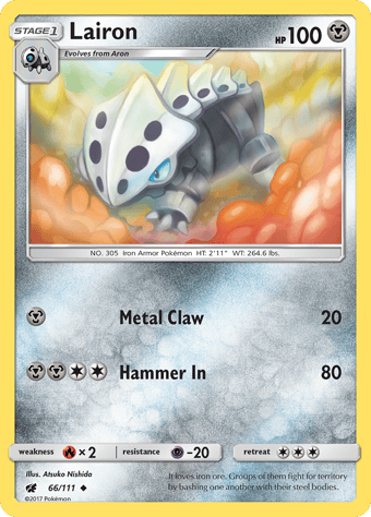 Lairon Crimson Invasion Pokemon Card