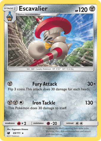 Escavalier Crimson Invasion Pokemon Card