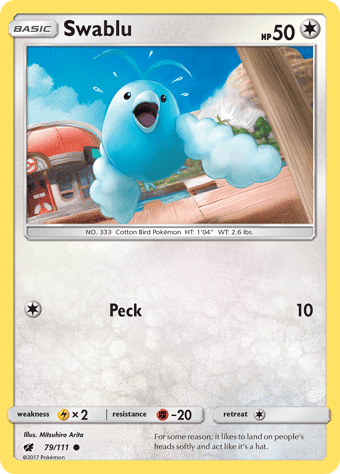 Swablu Crimson Invasion Pokemon Card