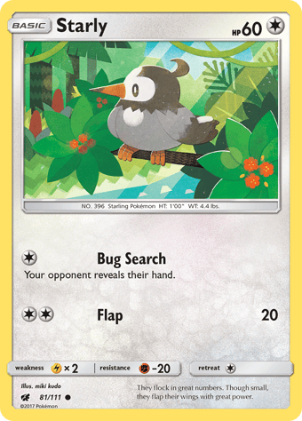 Starly Crimson Invasion Pokemon Card
