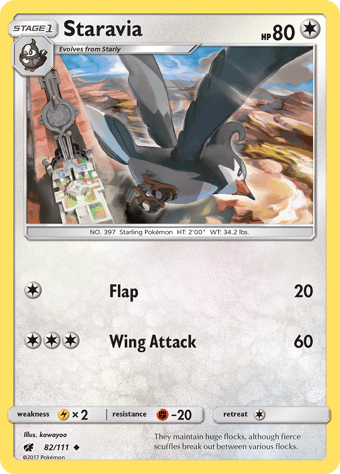 Staravia Crimson Invasion Pokemon Card