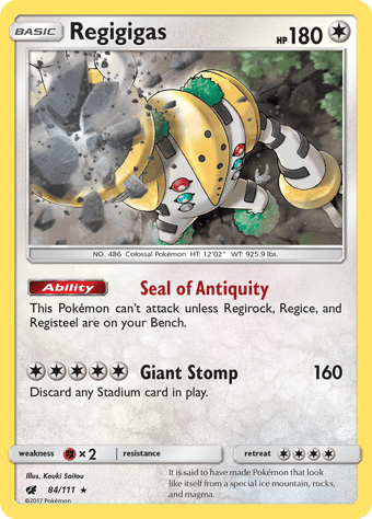 Regigigas Crimson Invasion Pokemon Card