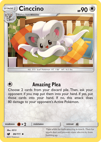Cinccino Crimson Invasion Pokemon Card