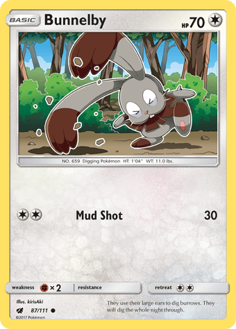 Bunnelby Crimson Invasion Pokemon Card