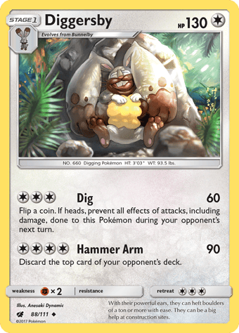 Diggersby Crimson Invasion Pokemon Card