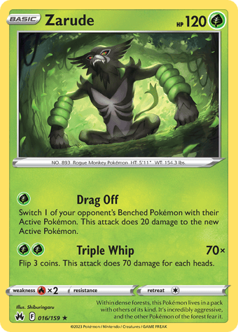 Zarude Crown Zenith Pokemon Card