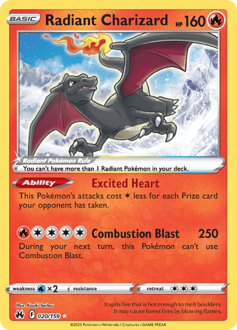 Radiant Charizard Crown Zenith Pokemon Card