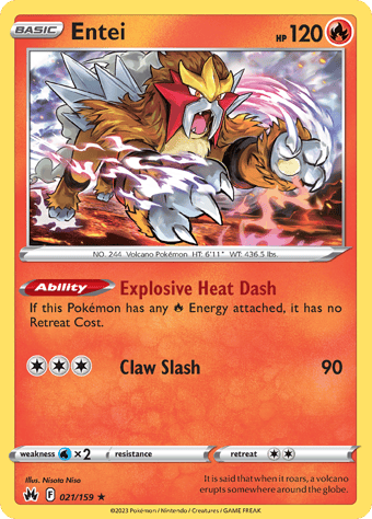 Entei Crown Zenith Pokemon Card