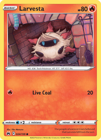 Larvesta Crown Zenith Pokemon Card