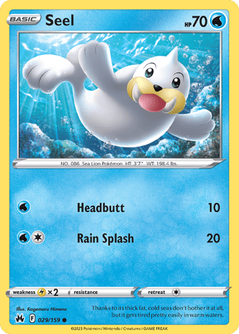 Seel Crown Zenith Pokemon Card