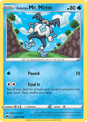 Galarian Mr. Mime Crown Zenith Pokemon Card