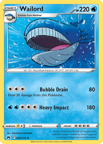 Wailord Crown Zenith Pokemon Card