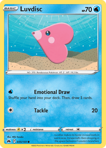 Luvdisc Crown Zenith Pokemon Card
