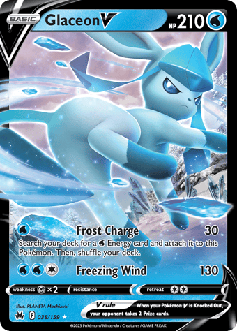 Glaceon V Crown Zenith Pokemon Card
