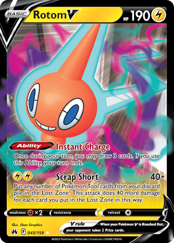 Rotom V Crown Zenith Pokemon Card