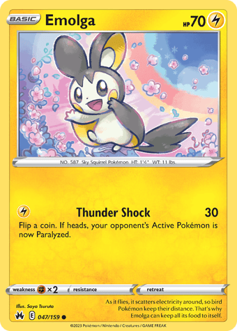 Emolga Crown Zenith Pokemon Card