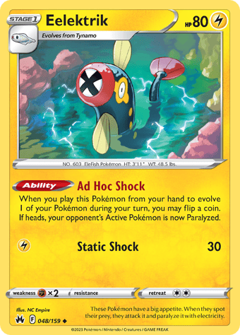 Eelektrik Crown Zenith Pokemon Card
