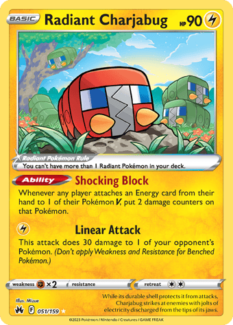 Radiant Charjabug Crown Zenith Pokemon Card