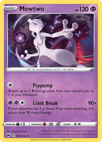 Mewtwo Crown Zenith Pokemon Card