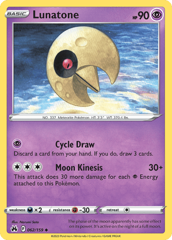 Lunatone Crown Zenith Pokemon Card