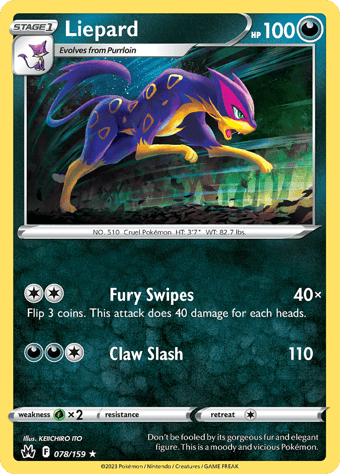 Liepard Crown Zenith Pokemon Card
