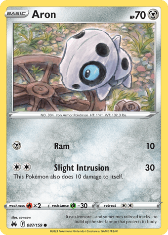 Aron Crown Zenith Pokemon Card